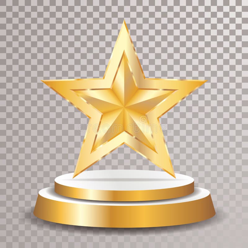 Trasporto della stella del podio dell'oro illustrazione di stock Trasporto della stella del podio dell'oro illustrazione di stock
