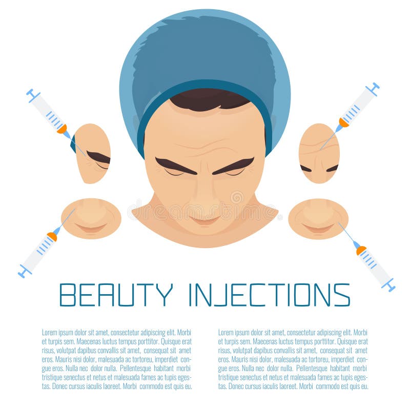 Tratamento facial de PRP para homens ilustração do vetor Tratamento facial de PRP para homens ilustração do vetor