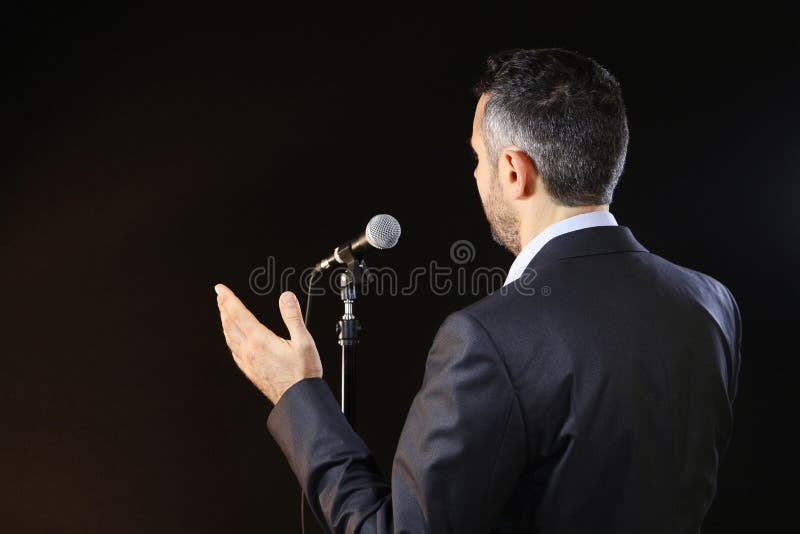 Tratar o medo do discurso público fotografia de stock Tratar o medo do discurso público fotografia de stock