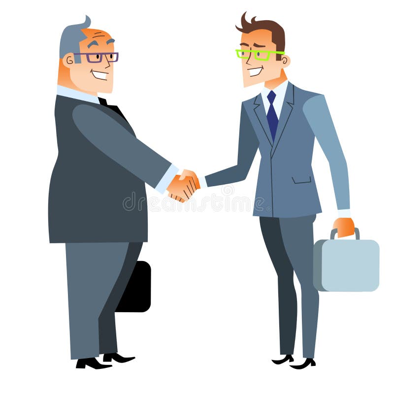 Trato del apretón de manos del negocio Finanzas y contrato ilustración del vector Trato del apretón de manos del negocio Finanzas y contrato ilustración del vector