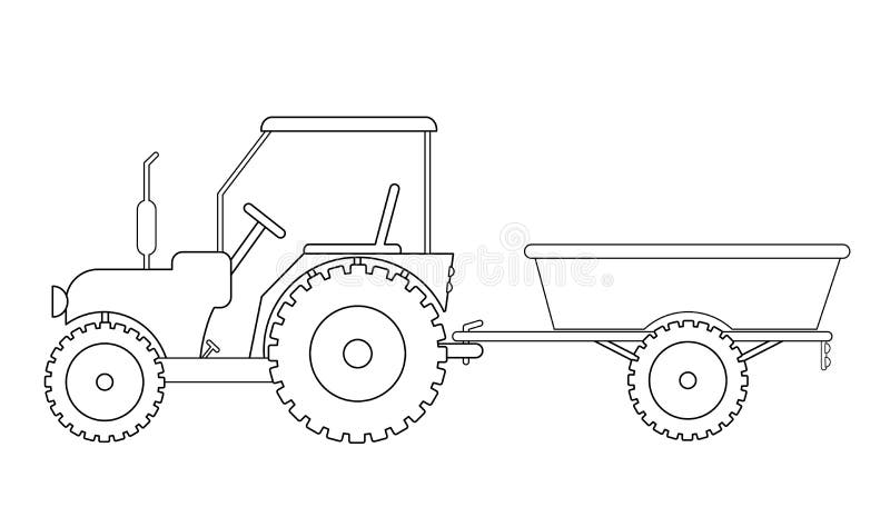 Trator Desenho do vetor ilustração do vetor. Ilustração de reboque