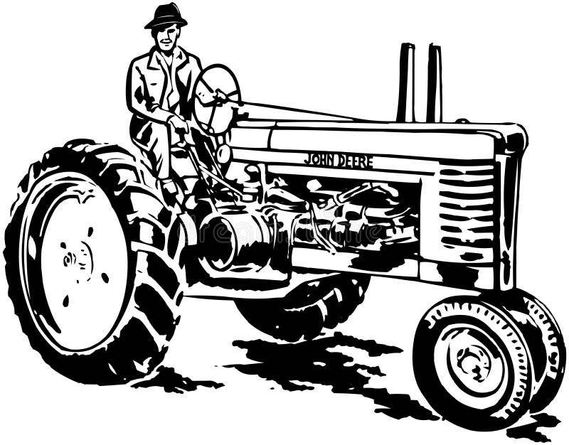 Um desenho de um trator com pneus grandes em um fundo branco generativo ai