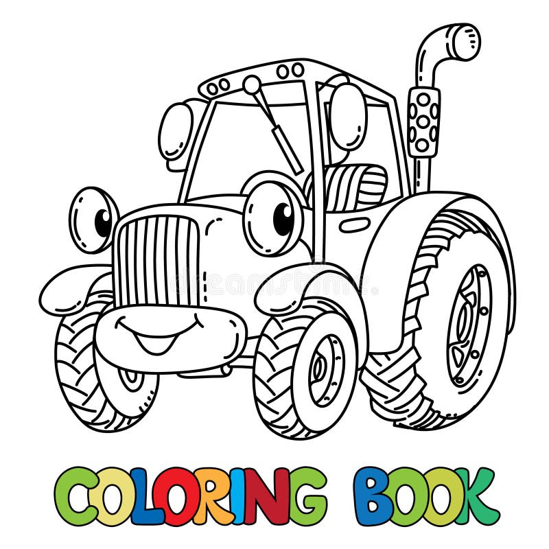 Trator Com Coloração De Veículo Para Crianças Ilustração do Vetor -  Ilustração de vetor, linha: 251670560