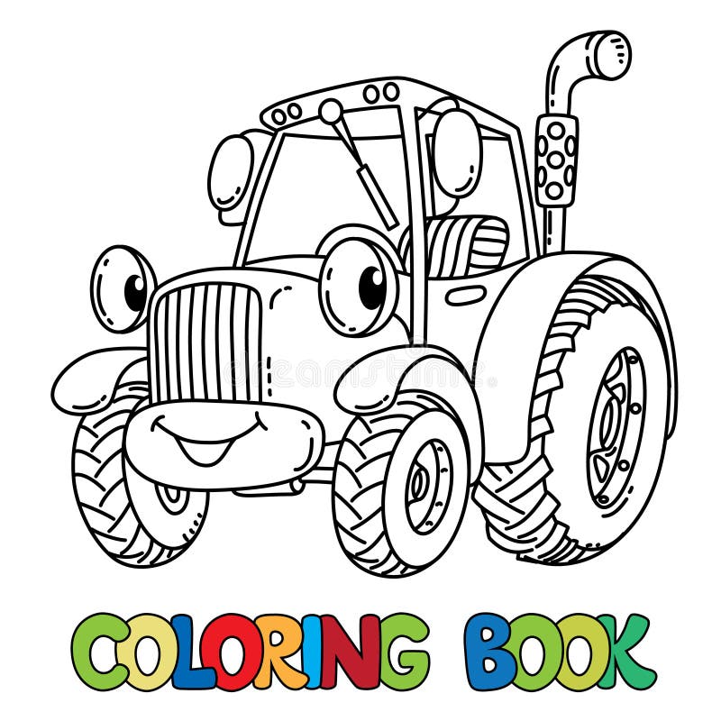 Engraçado grande trator pesado com olhos. Livro para colorir imagem  vetorial de passengerz© 328243598