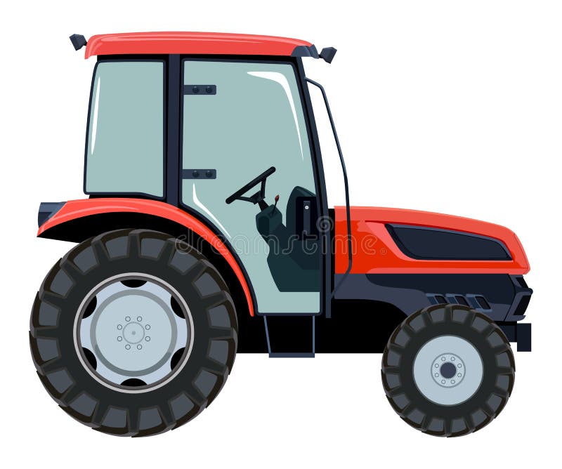 Desenho de trator agrícola de vista traseira como ilustração preta
