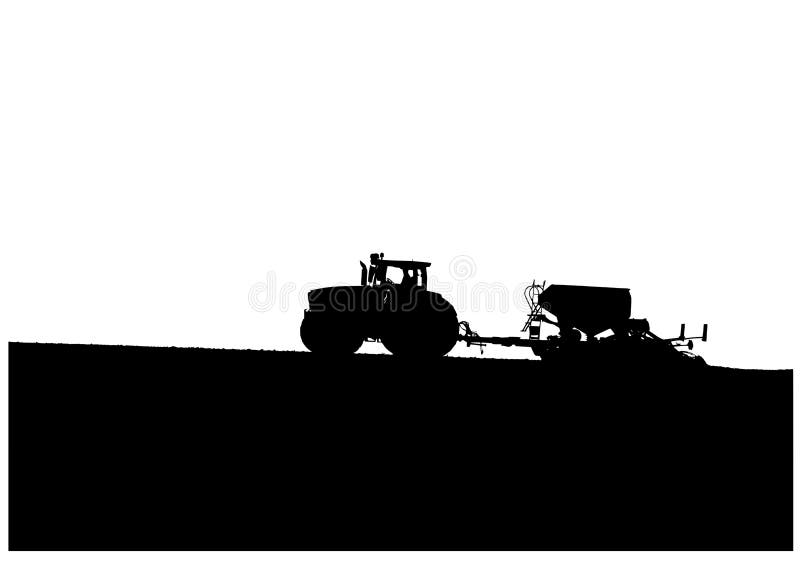 Trattore seminato nel campo illustrazione di stock Trattore seminato nel campo illustrazione di stock