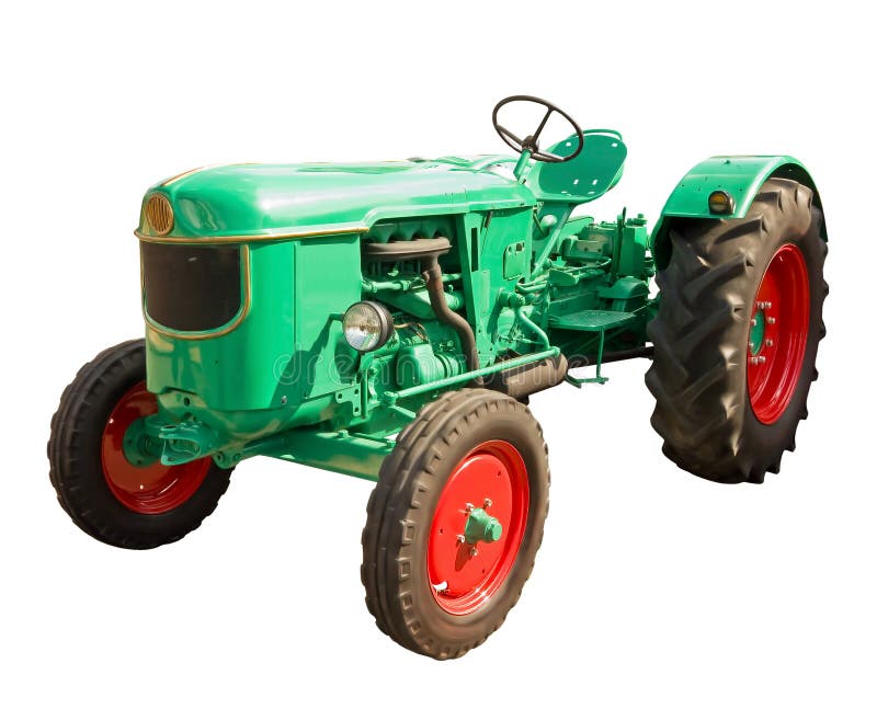 Green tractor on a white background. Green tractor on a white background