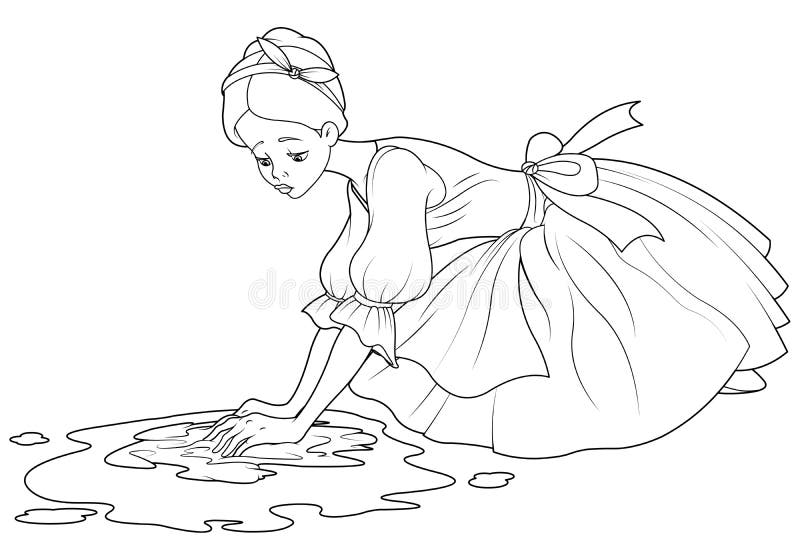 Aschenputtel Kleiderikone Karikaturart Vektor Abbildung Illustration Von Angekleidet Kind 83209433