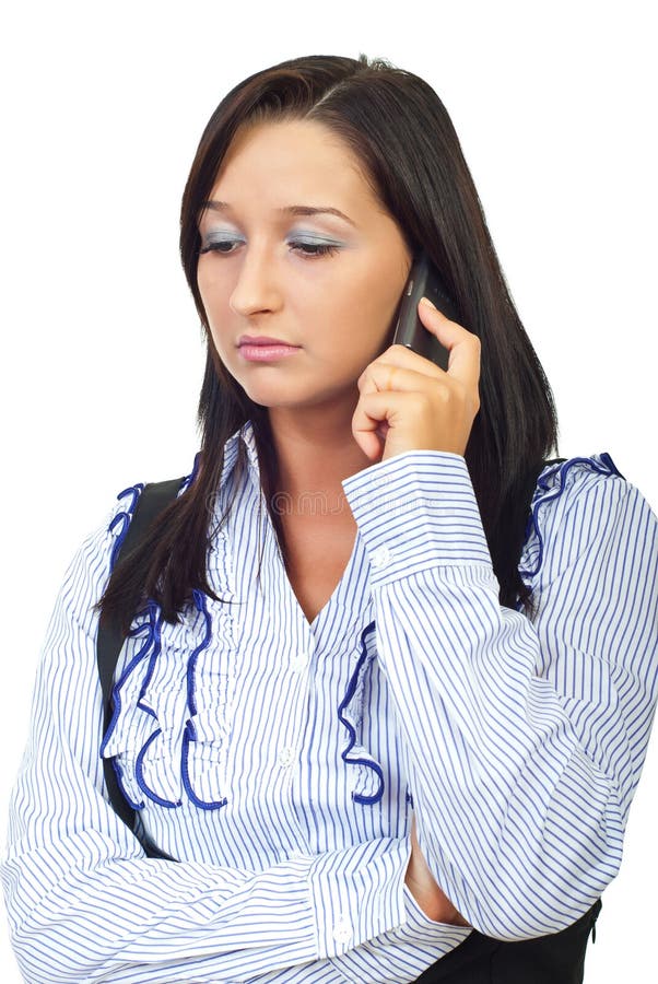 Ernster Mann Auf Dem Telefonmobile, Das Weg Schaut Stockbild Bild von