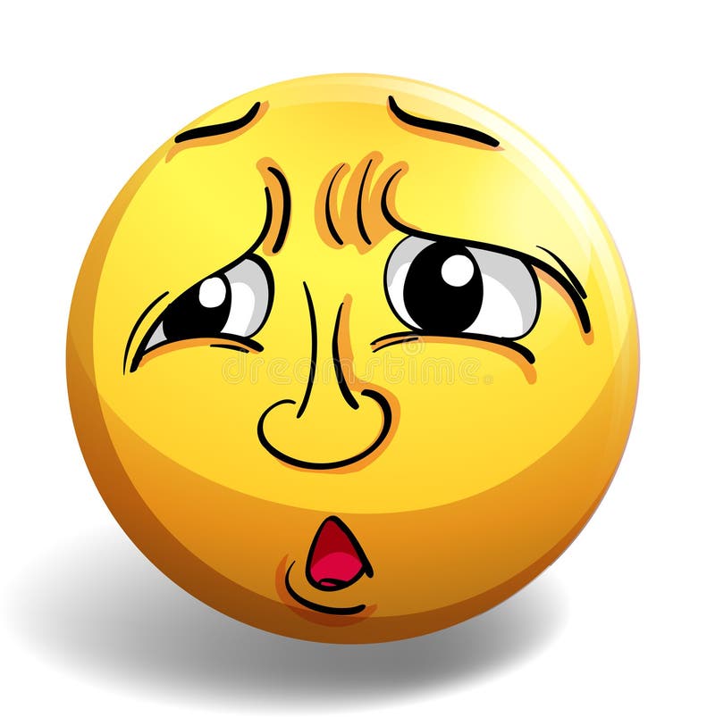 Traurige Gesichtsgelb-Kreisikone Vektor Abbildung - Illustration von