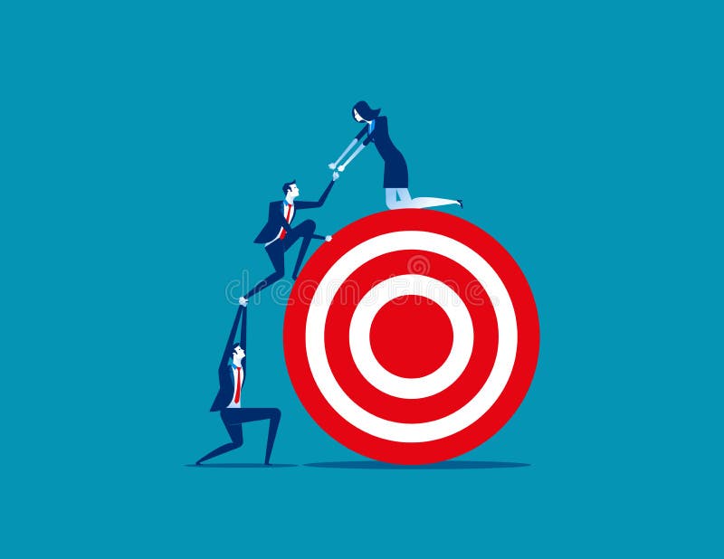 Travail d'équipe d'homme d'affaires vers la cible Affaires v de concept illustration libre de droits Travail d'équipe d'homme d'affaires vers la cible Affaires v de concept illustration libre de droits