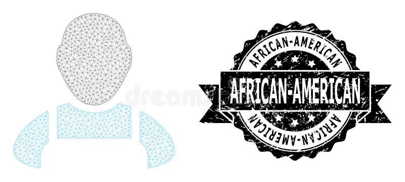 Travailleur africanamerican rayé de joint de ruban et de carcasse de mailles illustration libre de droits
