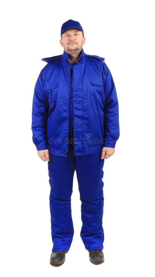 Travailleur dans le gilet et le pantalon d'hiver. photo libre de droits Travailleur dans le gilet et le pantalon d'hiver. photo libre de droits