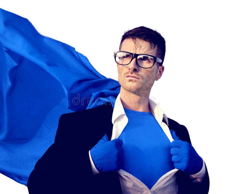 Travailleur de collier de Professional Success White d'homme d'affaires de super héros image stock