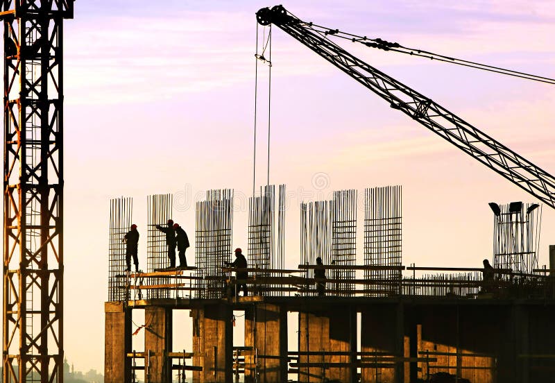 Silhouette of construction workers 4. Silhouette of construction workers 4