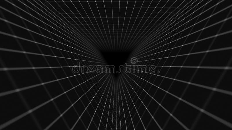 Travel through abstract Plexus tunnel. Dots and lines connection. Seamless loop stock illustration