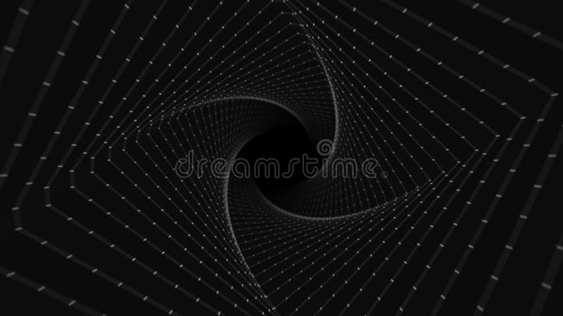 Travel through abstract Plexus tunnel. Dots and lines connection. Seamless loop vector illustration