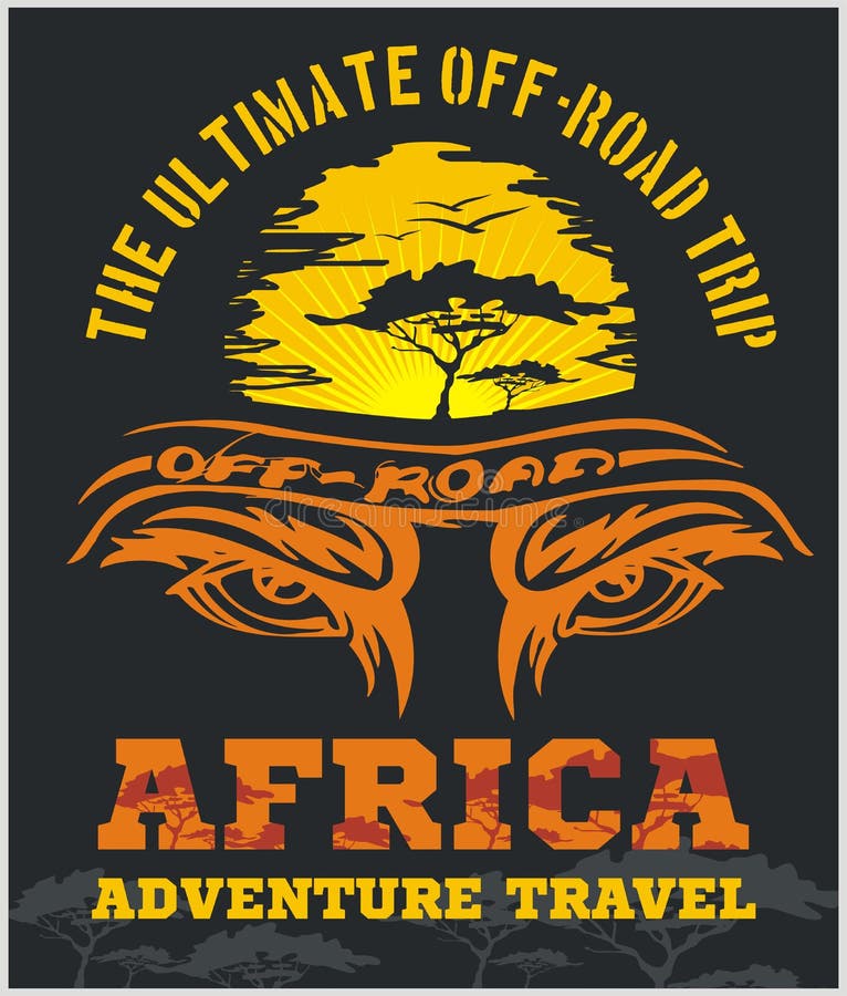 Travel Africa - extreme off-road vector emblem.