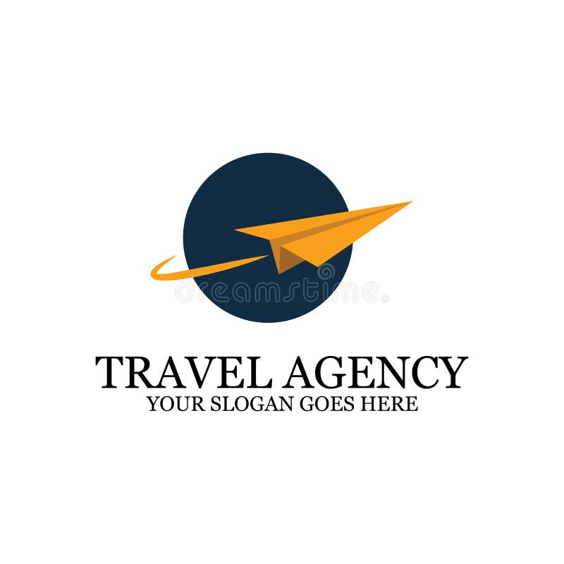 Travel Agency Logo Template with Paper Plane Stock Vector ...