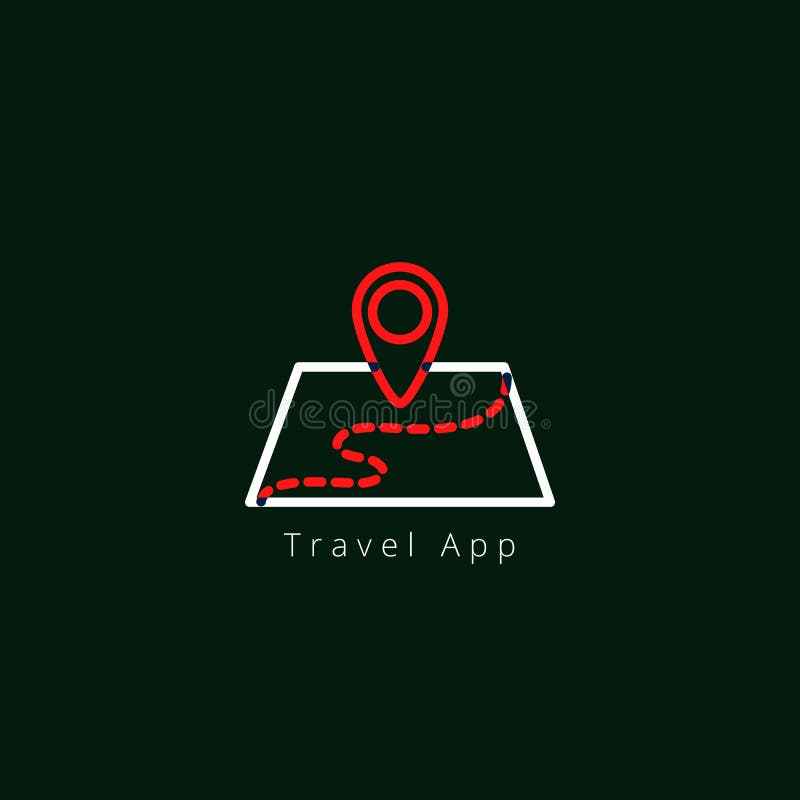 Travel app map logo stock illustration. Illustration of screenshot