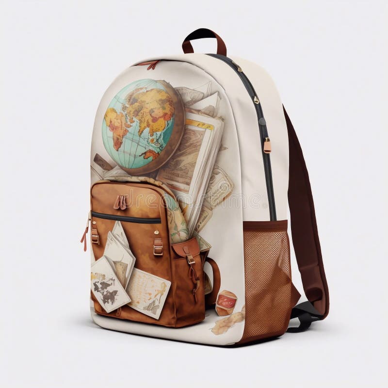 Travel backpack theme mapa mundi concept