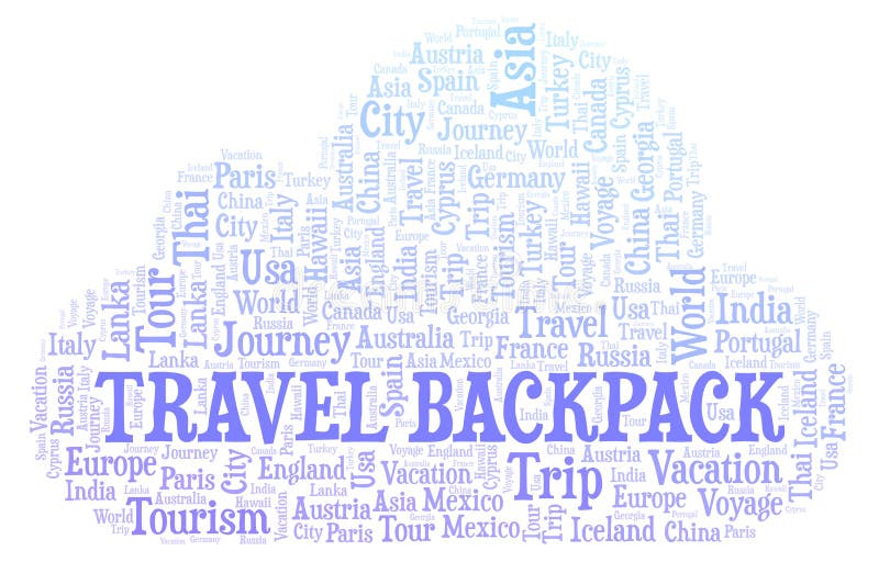 Travel Backpack Word Cloud. Stock Illustration Illustration of tour