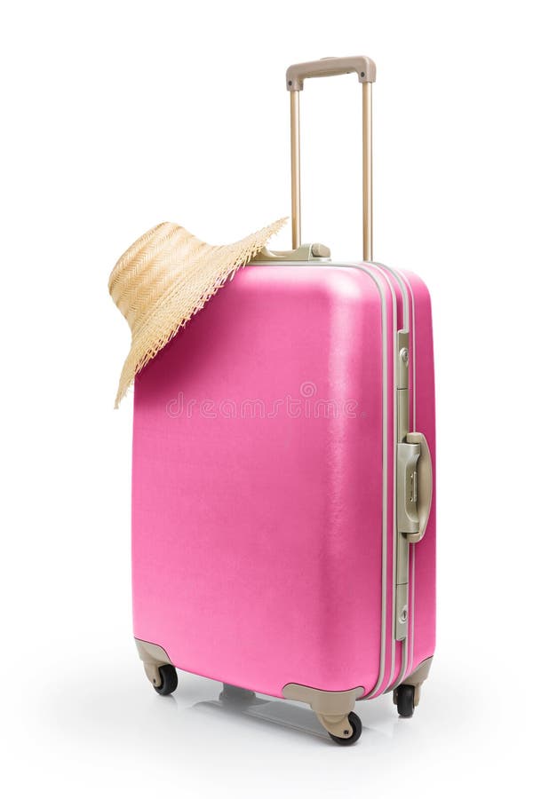 Travel bag and straw hat stock image. Image of suitcase 6282683
