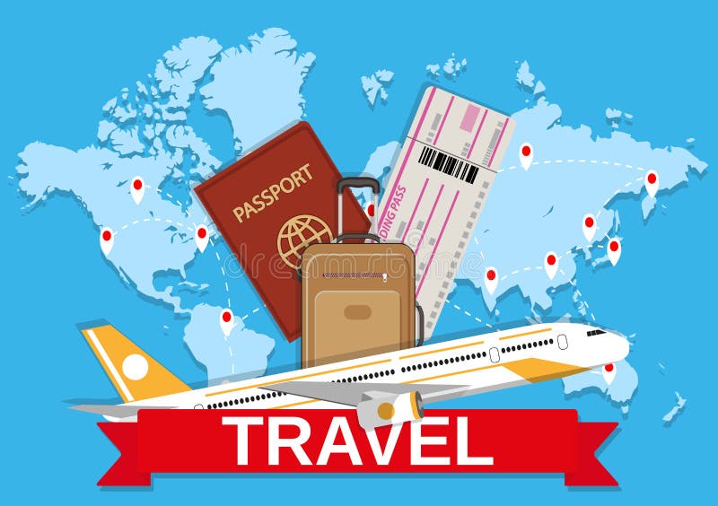 travel-bag-and-world-map-stock-vector-illustration-of-icon-66868891