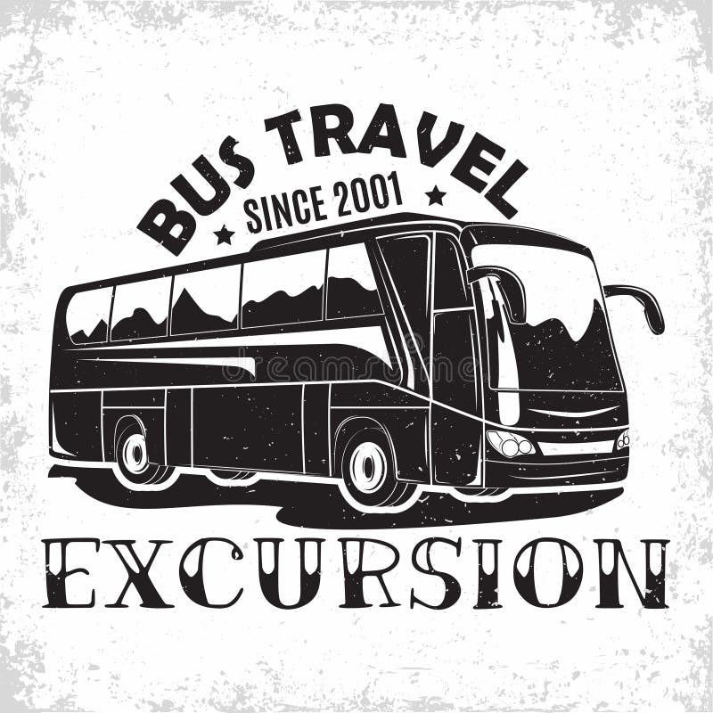 Travel bus vintage emblem