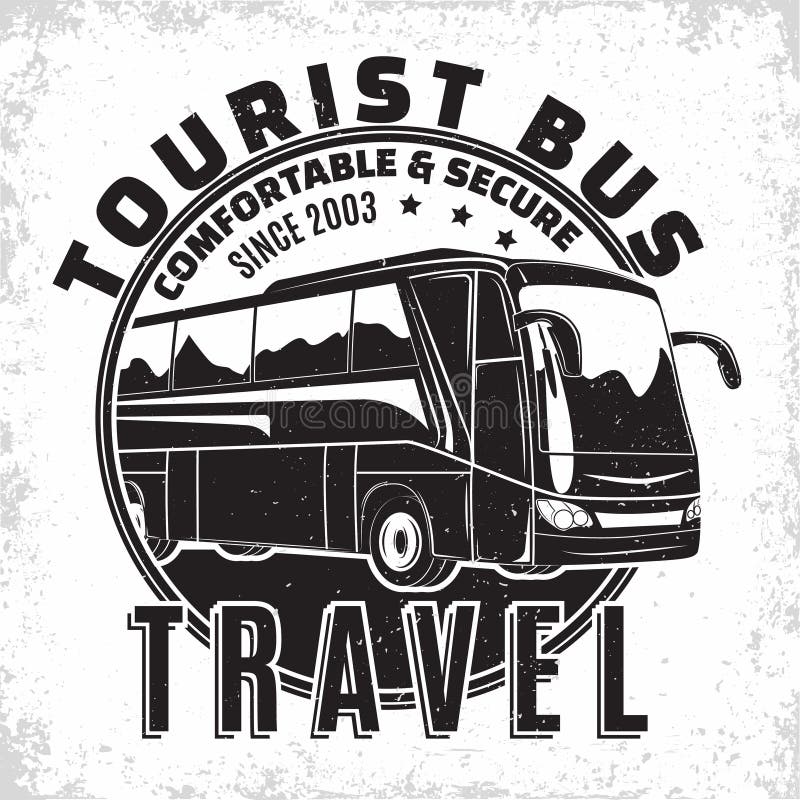 Travel bus vintage emblem