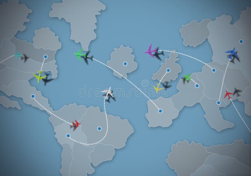 Travel in business world vector illustration