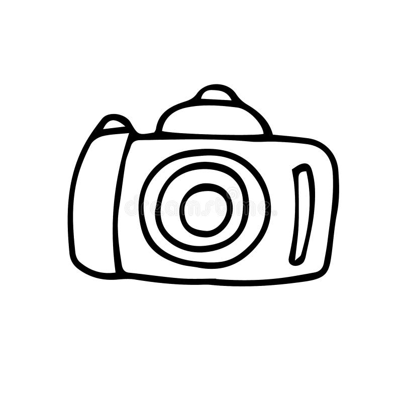 Travel Camera, Vector Illustration, Hand Drawing Sketch Stock ...