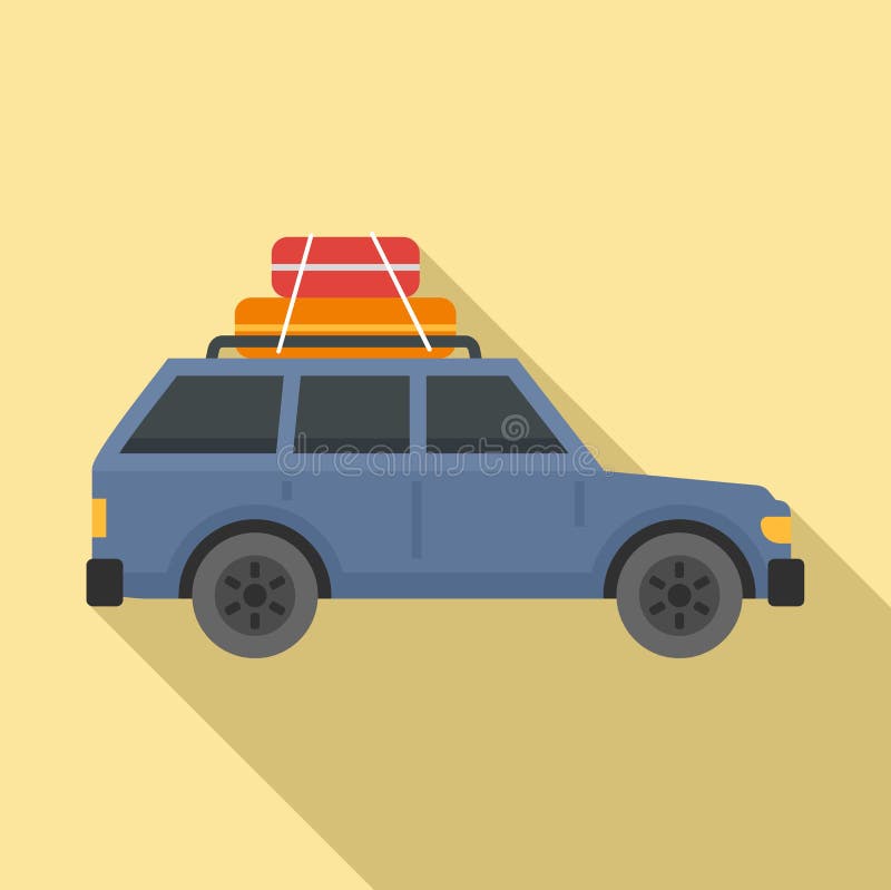 Travel car icon, flat style vector illustration Travel car icon, flat style vector illustration