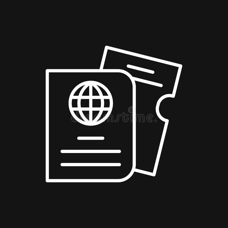 Travel documents icon, passport with tickets flat icon isolated. Concept travel and tourism stock illustration Travel documents icon, passport with tickets flat icon isolated. Concept travel and tourism stock illustration