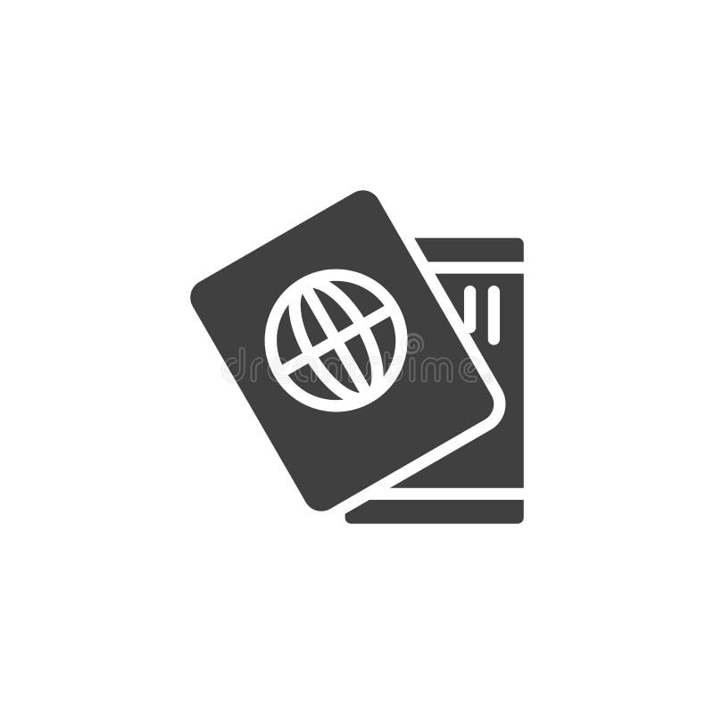 Travel Documents Icon, Passport with Tickets Flat Icon Isolated ...