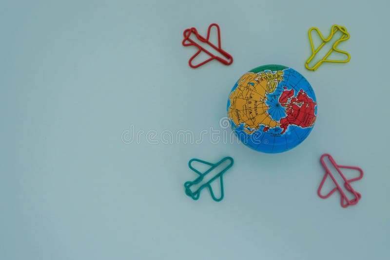 Travel and explore the world concept- selective focus on the globe with air plane royalty free stock images Travel and explore the world concept- selective focus on the globe with air plane royalty free stock images