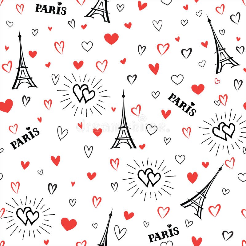 Travel France Seamless Pattern. Love Paris City Wallpaper. Stock  Illustration - Illustration of ornamental, ornament: 91690417