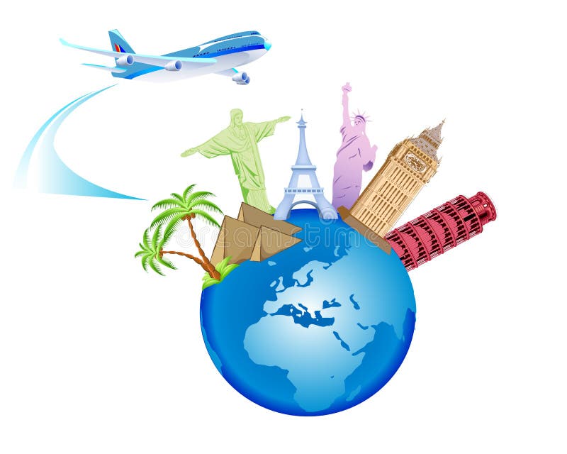 Travel and Globe Background Stock Illustration - Illustration of shape ...