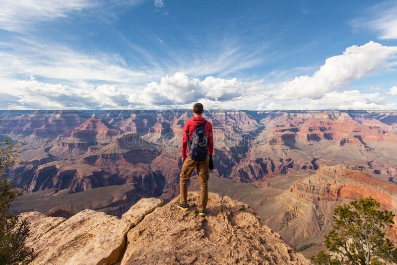Travel in Grand Canyon, man Hiker with backpack enjoying view, USA stock photos Travel in Grand Canyon, man Hiker with backpack enjoying view, USA stock photos