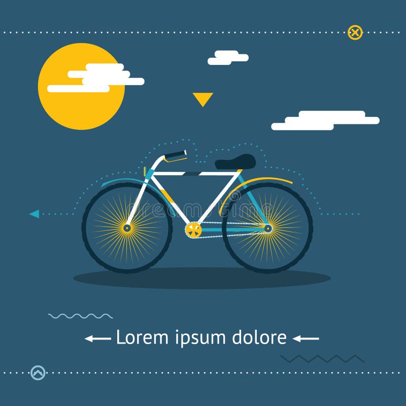 Travel & Healthy Lifestyle, Symbol Bicycle Modern Flat Design Template Vector Illustration royalty free illustration Travel & Healthy Lifestyle, Symbol Bicycle Modern Flat Design Template Vector Illustration royalty free illustration