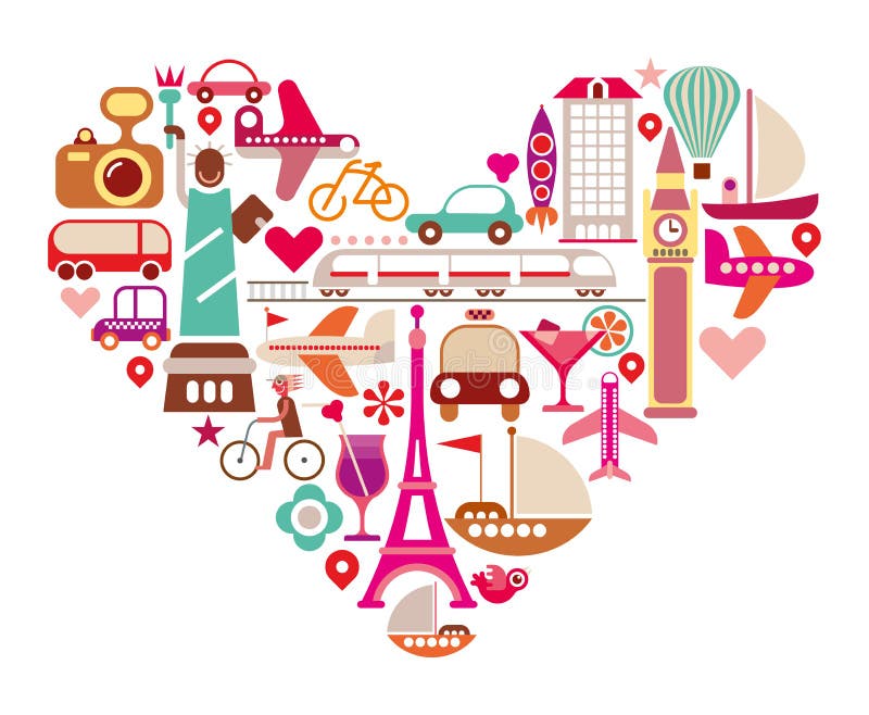 Travel Heart royalty free illustration Travel Heart royalty free illustration
