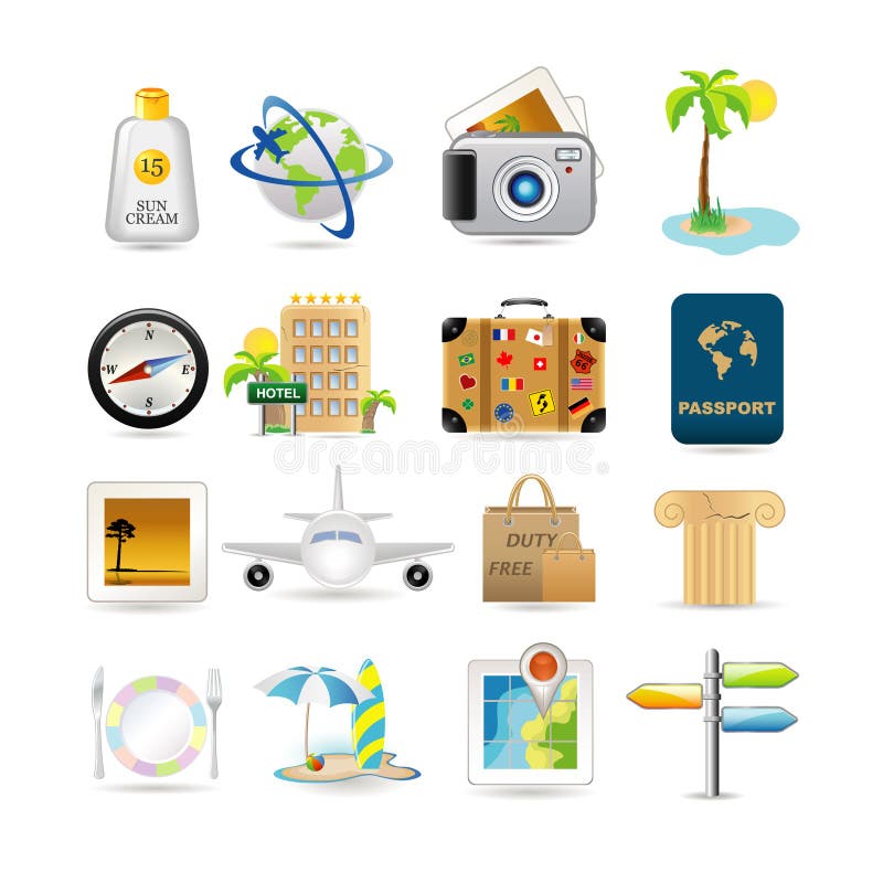 Travel icon set