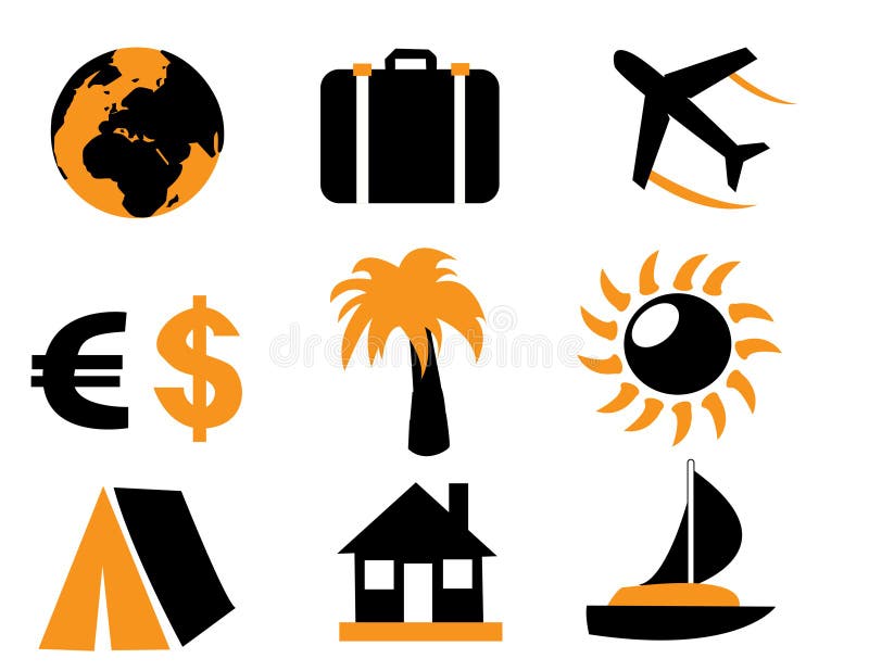 White Travel Icons Stock Vector Illustration Of Icon 2642095