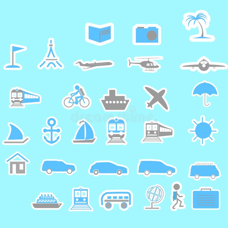 Travel icons for design royalty free illustration