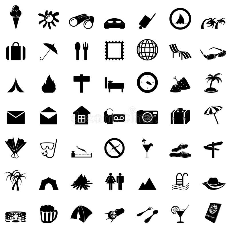 Travel icons set vector illustration