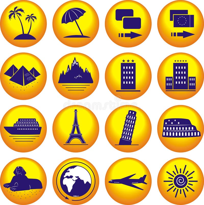 Travel Icons Set Stock Vector Illustration Of Entertainment 8271487