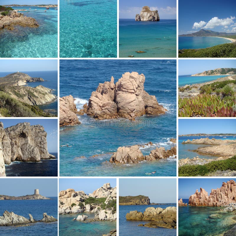 Collage of beautiful sea landscape of Sardinia island, Italy. Collage of beautiful sea landscape of Sardinia island, Italy