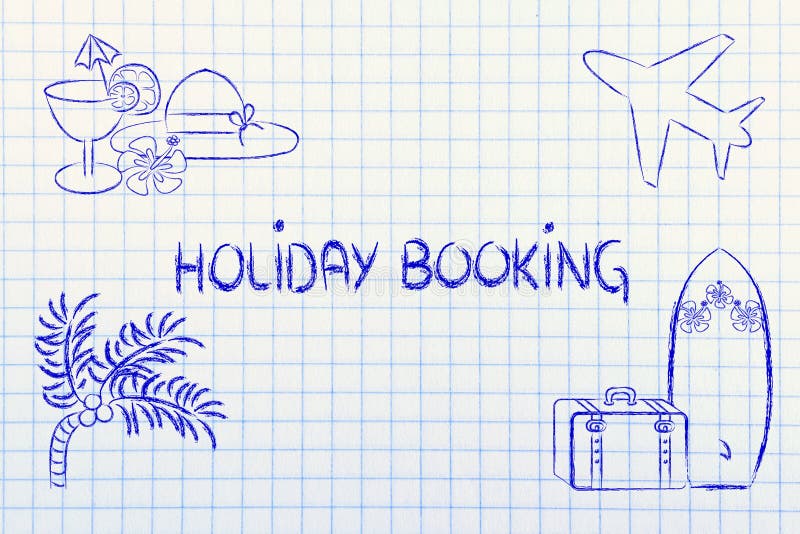 Travel industry: holiday planning and booking vector illustration Travel industry: holiday planning and booking vector illustration