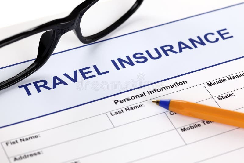 Travel insurance form stock photos