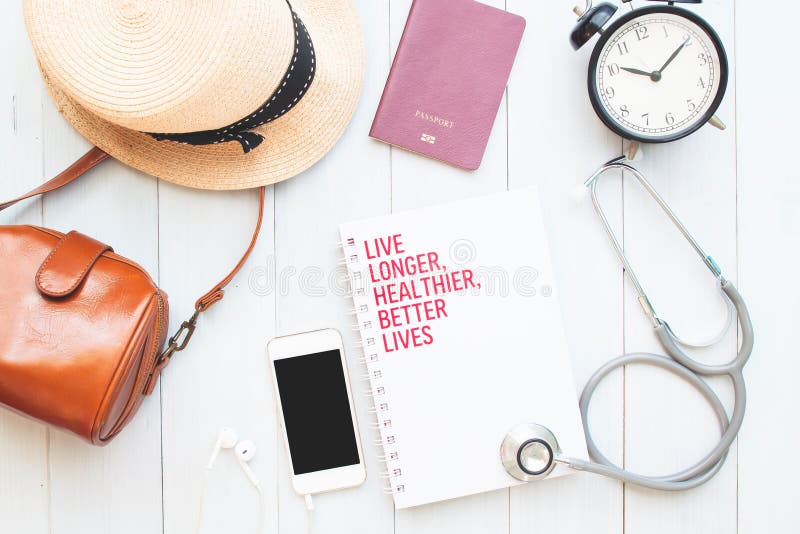Travel insurance and health concept with smartphone application stock photo Travel insurance and health concept with smartphone application stock photo